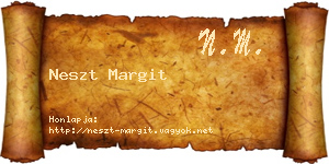 Neszt Margit névjegykártya
